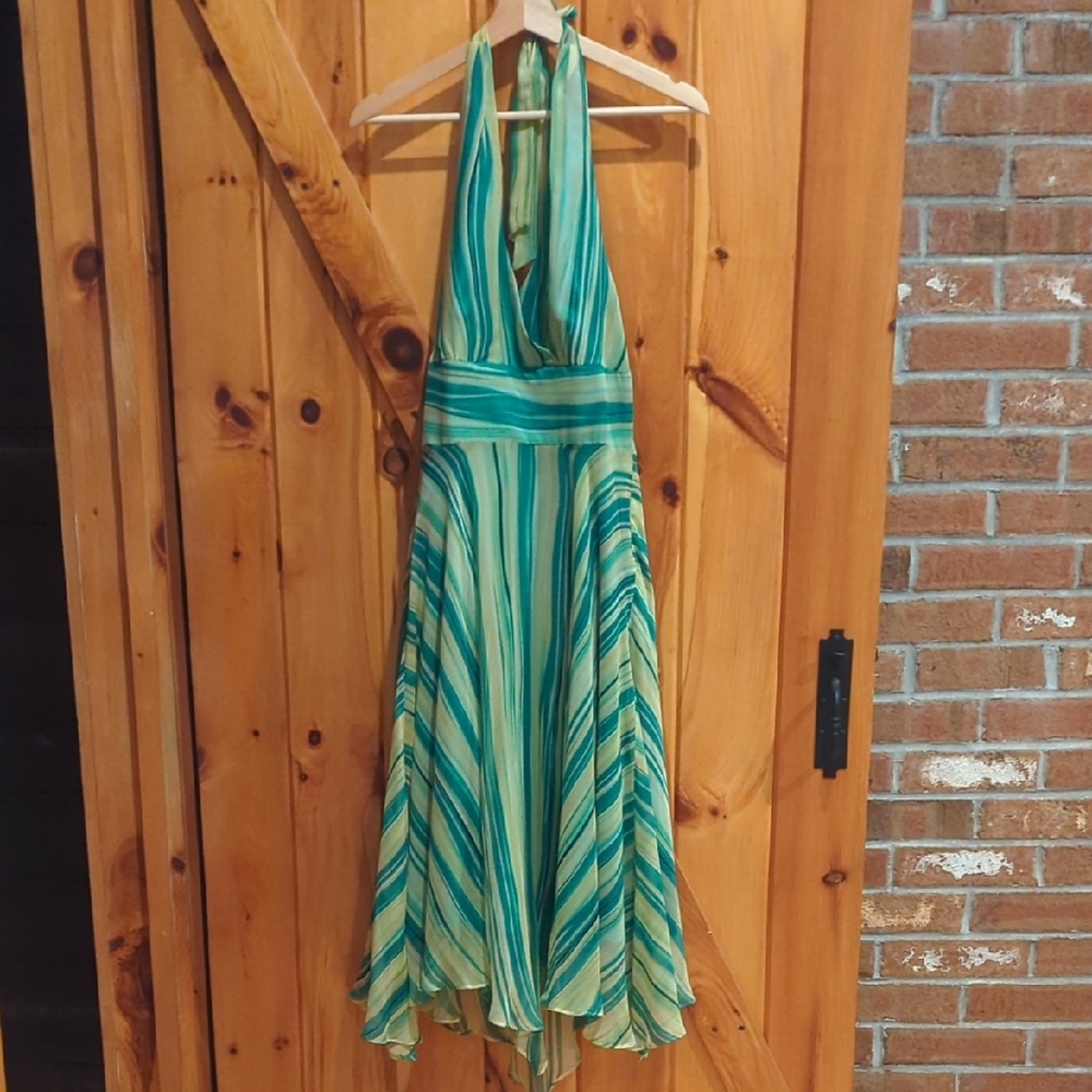 Vintage Y2k Silk Striped Dress